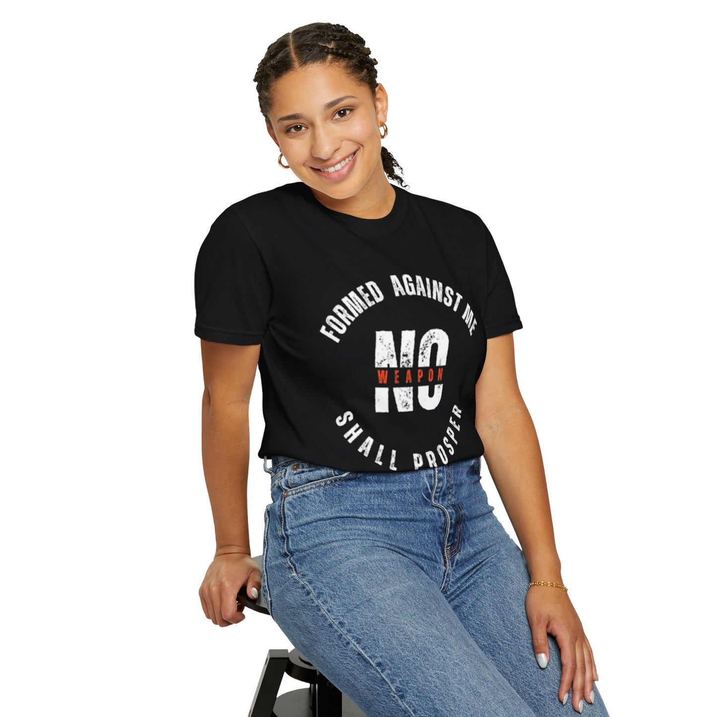 Unisex Motivational T-Shirt - 'No Weapon Formed Against Me Shall Prosper'