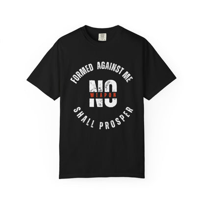 Unisex Motivational T-Shirt - 'No Weapon Formed Against Me Shall Prosper'