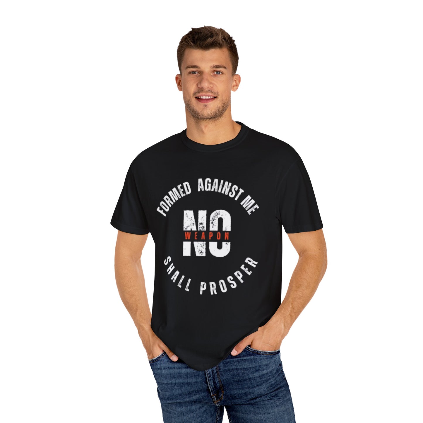 Unisex Motivational T-Shirt - 'No Weapon Formed Against Me Shall Prosper'